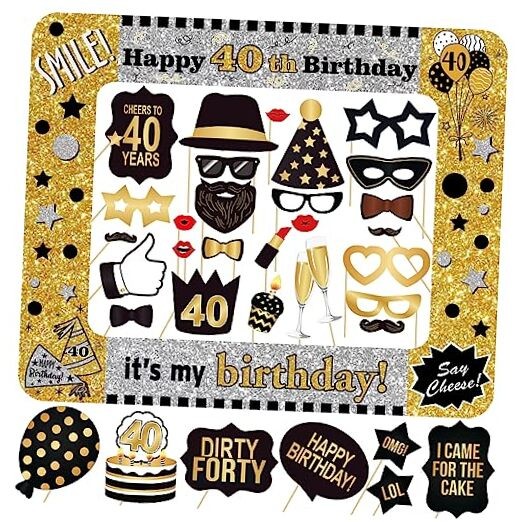 40th Birthday Inflatable Photo Booth Set – Giant Selfie Photo Booth Frame &