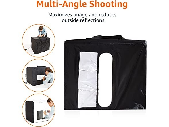 Amazon Basics Portable Foldable Photo Studio Light Box w/ LED – 25 x 30 x 25in