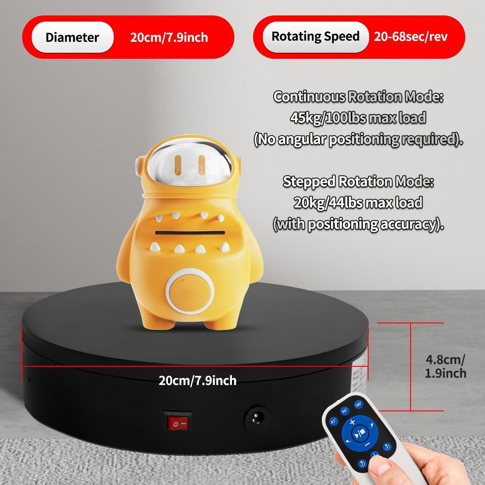 Motorized Electric Turntable Display Stand – 360° Rotating Platform for Photogra