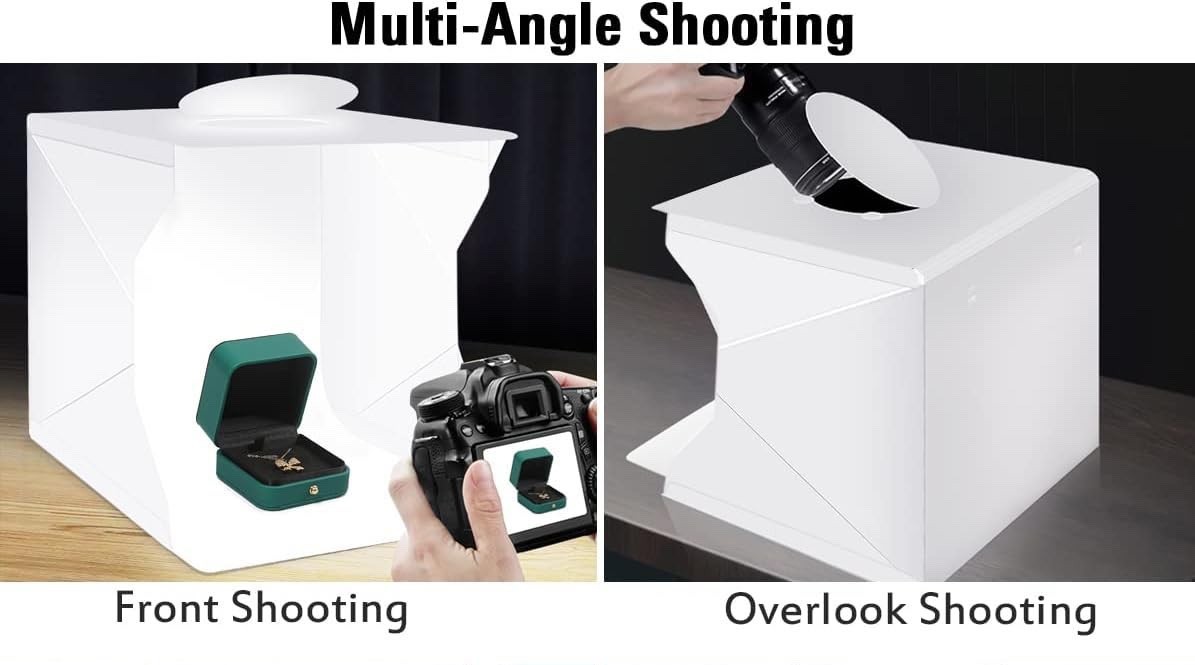 Mini Photo Studio Light Box Tent Kit – Adjustable LED Lighting 6 Color Backdrops
