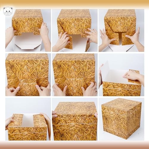 Pcs Cowboy Party Decorations Set, 6 Pcs Hay Bales Boxes and 4 Pcs Western 10