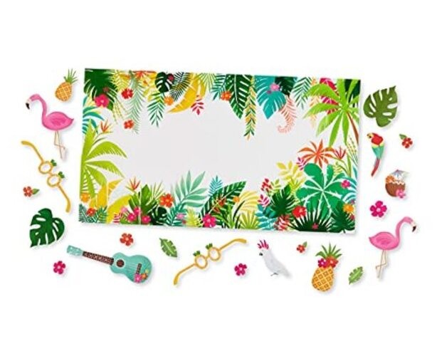 Tropical Luau Party Supplies for BBQs and All Photo Booth Props and Backdrop