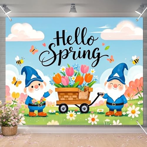 Spring Backdrop 8x6ft Hello Spring Garden Background Floral Floral Garden#3