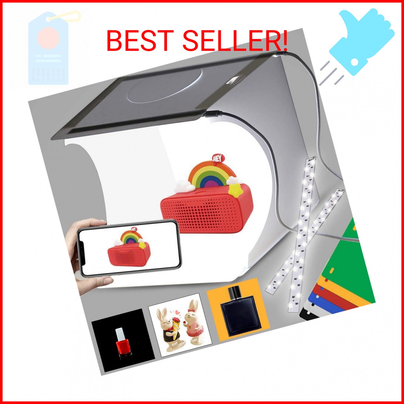 DUCLUS Mini Photo Studio Light Box,Portable Folding Photography Light Tent kit w