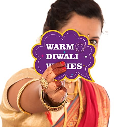 30 Pieces Happy Diwali Party Photo Booth Props Kit Festival of Lights Prop for