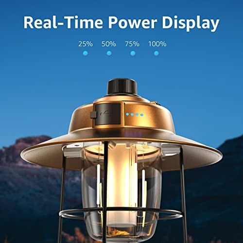 Vintage LED Camping Lantern Rechargeable, Power Bank, Christmas Decorations,