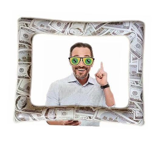 Bill Dollar Inflatable Photo Booth Selfie Frame Props Giant Money Themed Party