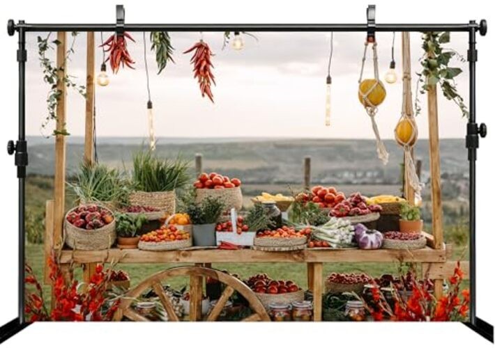 7x5ft Farmers Market Backdrop Fresh Produce Stall Vegetables 7x5FT AA-1978