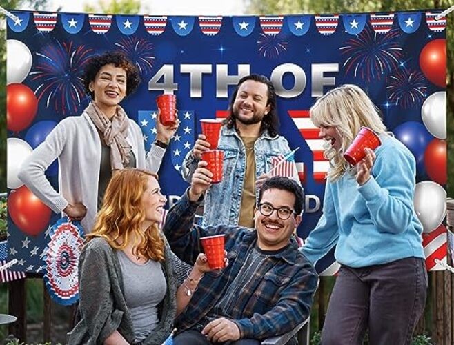 4th of July Party Backdrop – USA National Patriotic Theme Studio Background