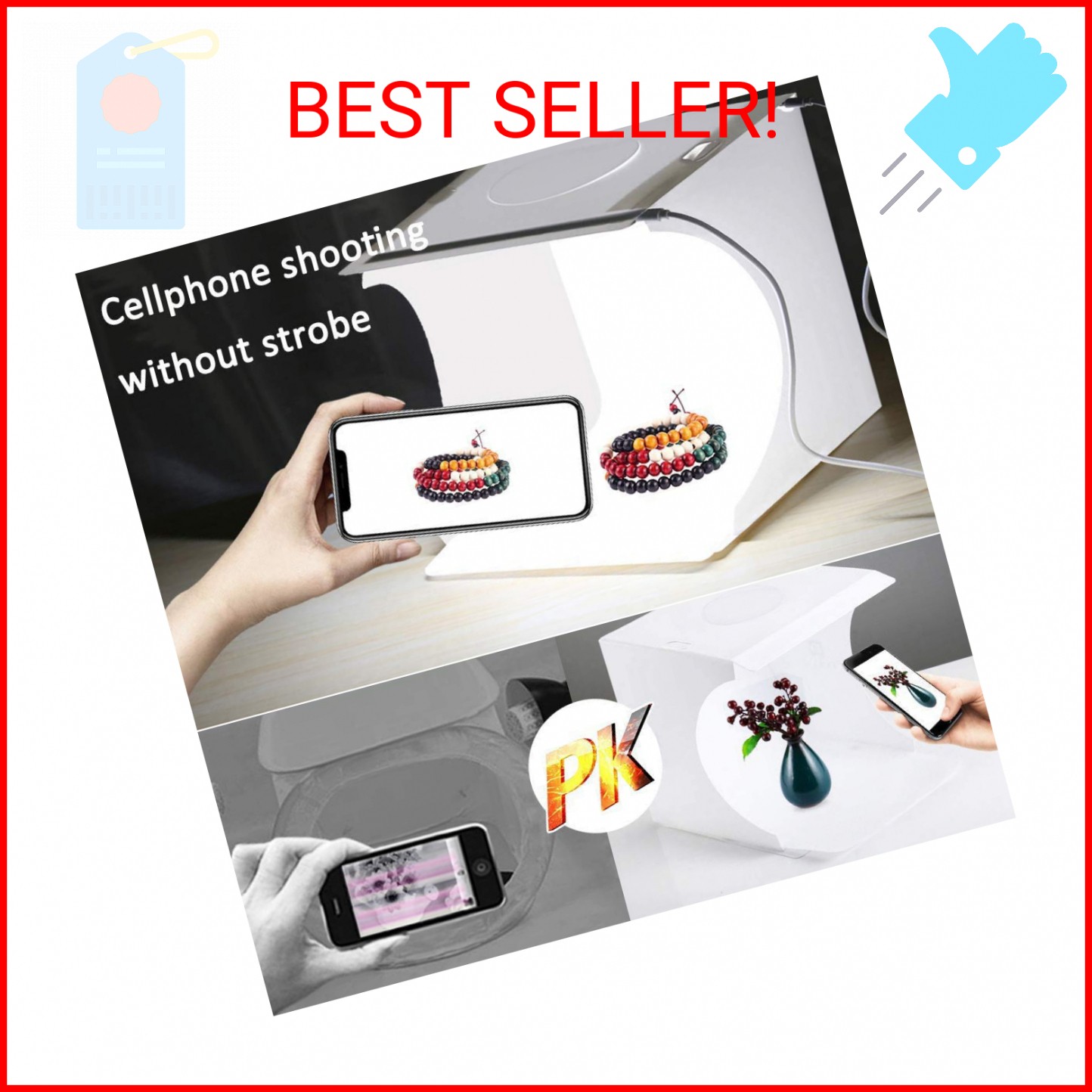 DUCLUS Mini Photo Studio Light Box,Portable Folding Photography Light Tent kit w