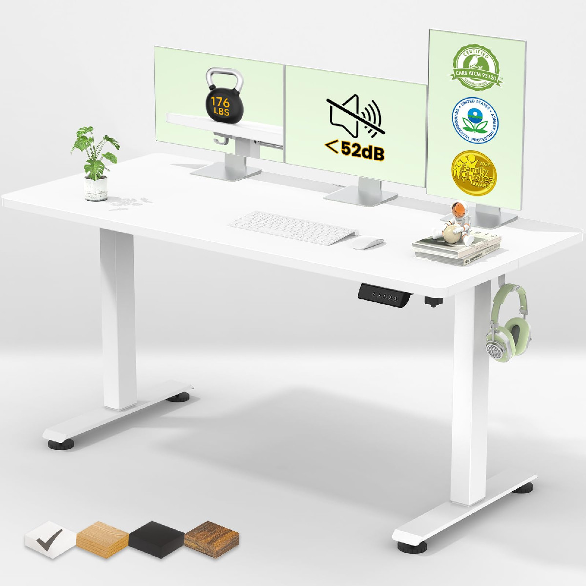 Veken 55 Inch Large Electric Standing Desksit To Stand Up Heights Adjustable