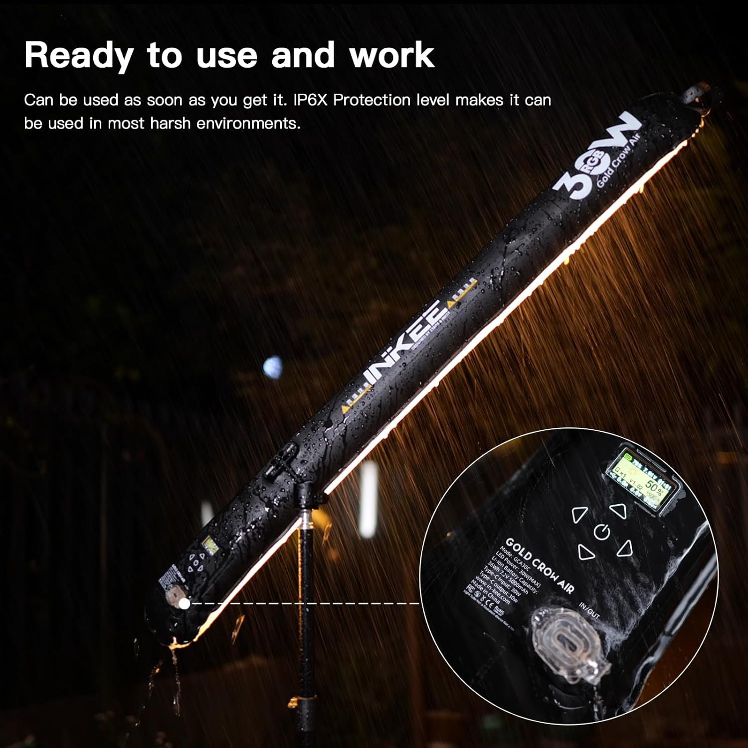 Handheld LED Photography Lightning Wand 35.5Inch/90Cm Portable Inflatable Video