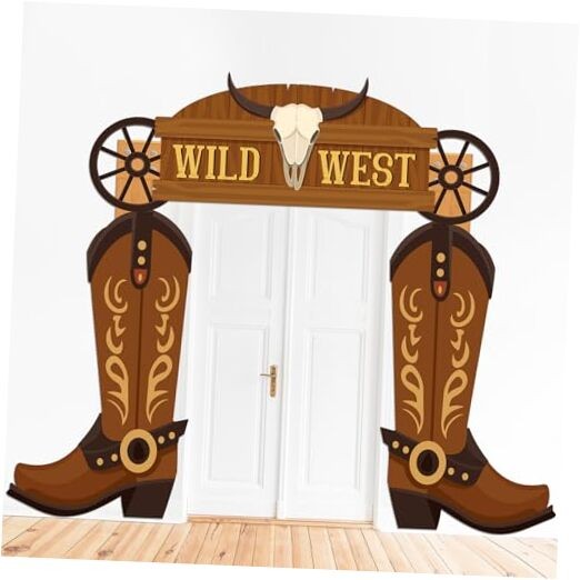 Wild Western Porch Banner West West Cowboy Party Door Decoration Cowboy Brown