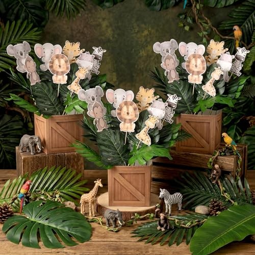 Set Party Table Centerpiece Decorations Include Cassette 6 Baby Jungle Animals