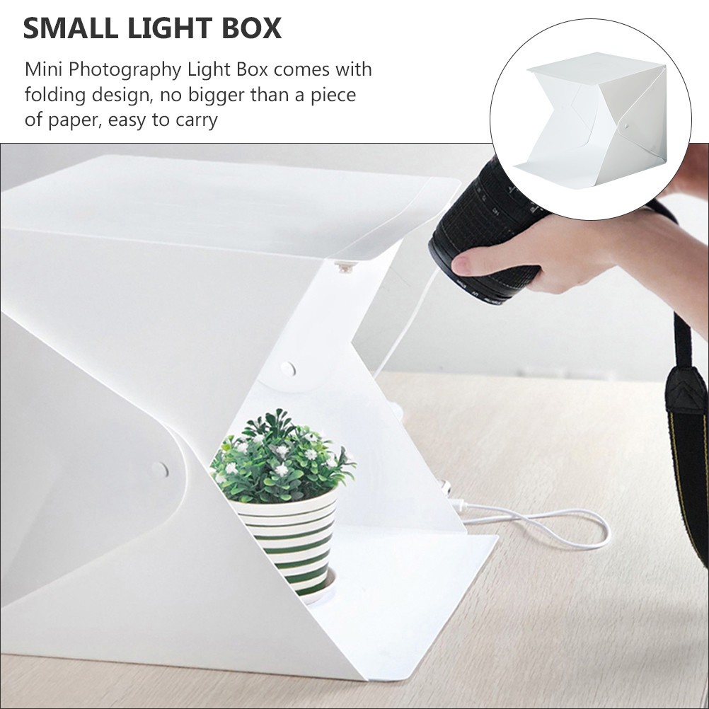 1Set Small Light Box Portable Photo Studio Tent with LED Lights for Home Use