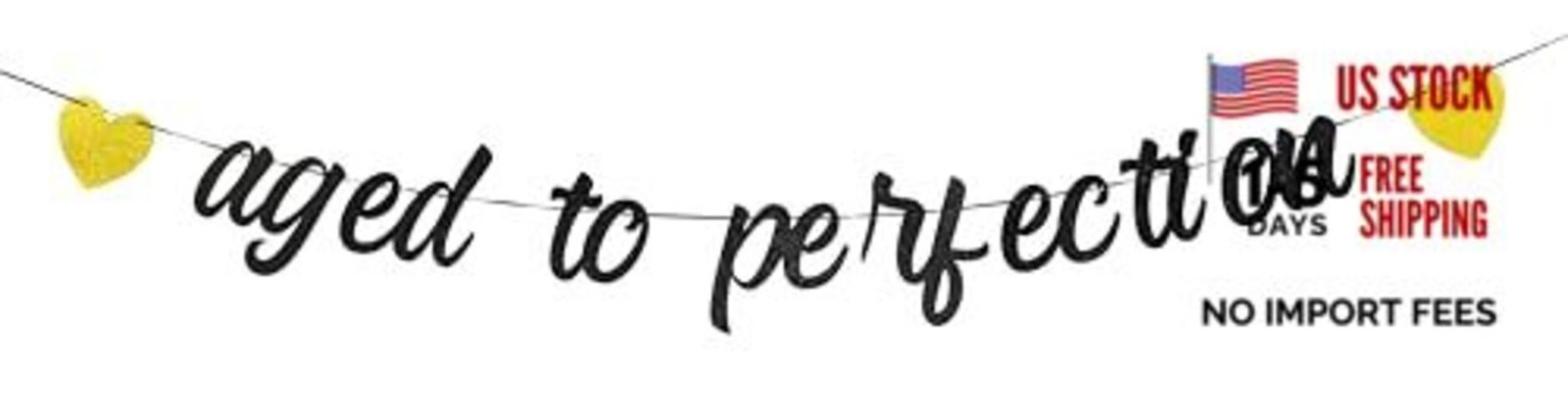 Aged to Perfection Banner for 50th, 60th, 70th, 80th, 90th, 100th Birthday