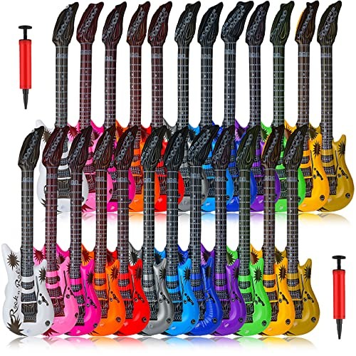 Pcs Inflatable Guitars for Parties Bulk Blow Rock Star Guitar Set Rock and 24