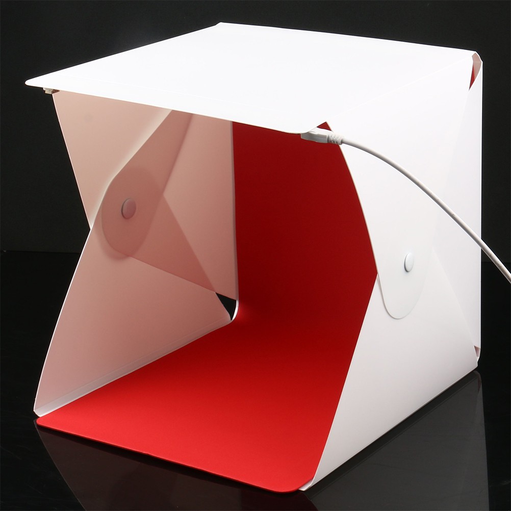 1Set Small Light Box Portable Photo Studio Tent with LED Lights for Home Use