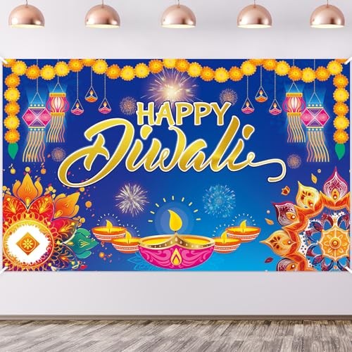 Happy Diwali Backdrop Festival of Lights Banner Photo Booth Props for