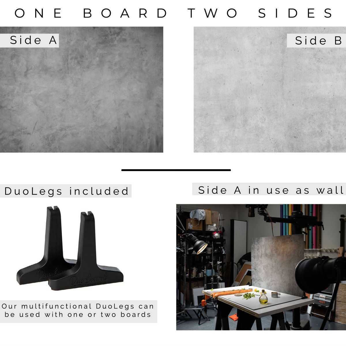 V-FLAT WORLD Duo Board – 30×40″ Double Sided Surface Board, Iced Concrete/Midnig