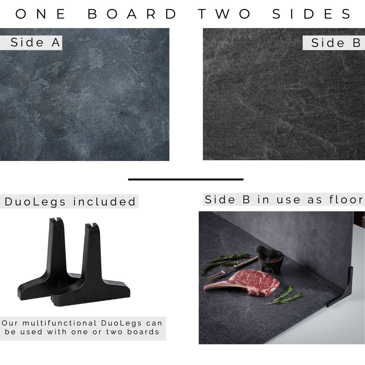V-FLAT WORLD Duo Board – 30×40″ Double Sided Surface Board, Ocean Slate/Black Sl