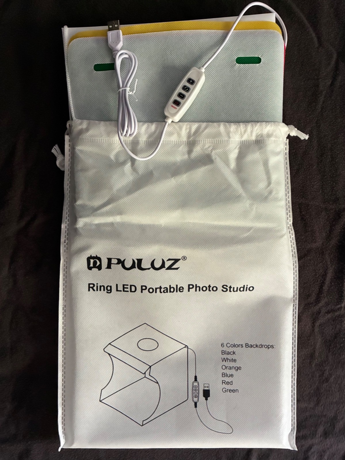 Mini Photo Studio Light Box Tent Kit – Adjustable LED Lighting 6 Color Backdrops