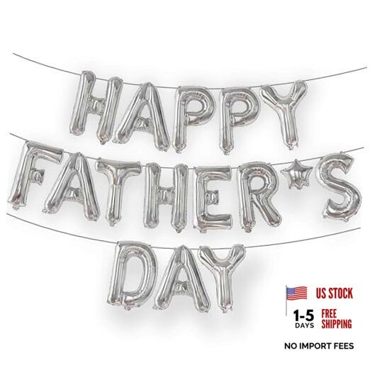 , Happy Fathers Day Balloon – 16-Inch | Happy fathers day banner for Silver
