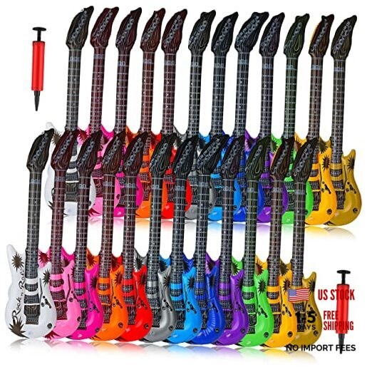 Pcs Inflatable Guitars for Parties Bulk Blow Rock Star Guitar Set Rock and 24