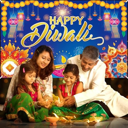 Happy Diwali Backdrop Festival of Lights Banner Photo Booth Props for
