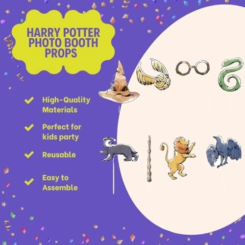 Harry Potter Multicolor (8 Pc) | Perfect For Magic Themed Photo Booth Props