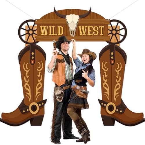 Wild Western Porch Banner West West Cowboy Party Door Decoration Cowboy Brown