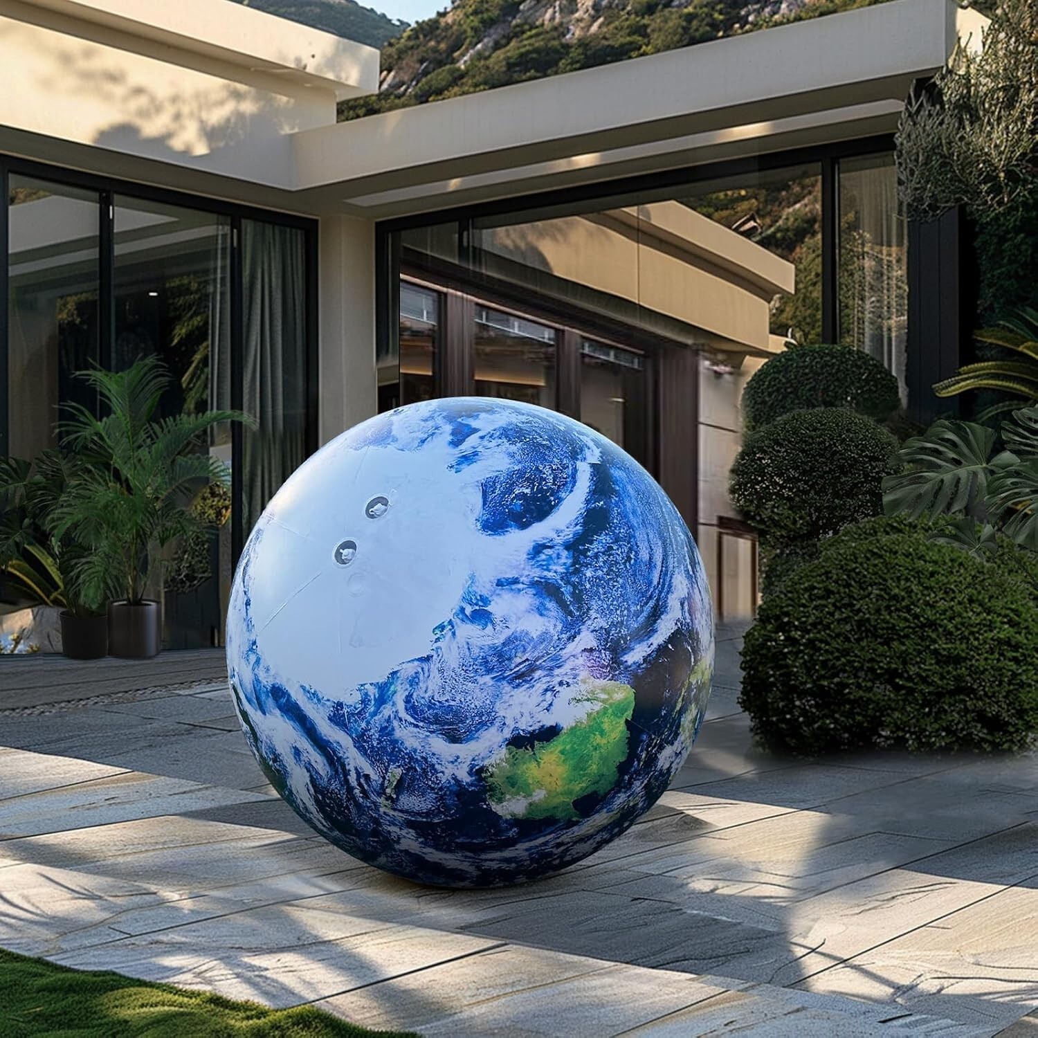 OZIS 23.6” Large Inflatable Globe, Inflatable Earth Planet Balloon with Light f