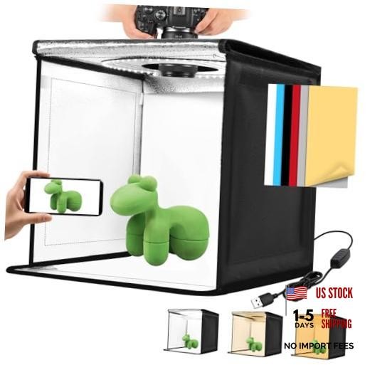 Photo Light Box, 12/16/20/24/32 Inch Photography Light Box with 12″ x 12″ x 12″