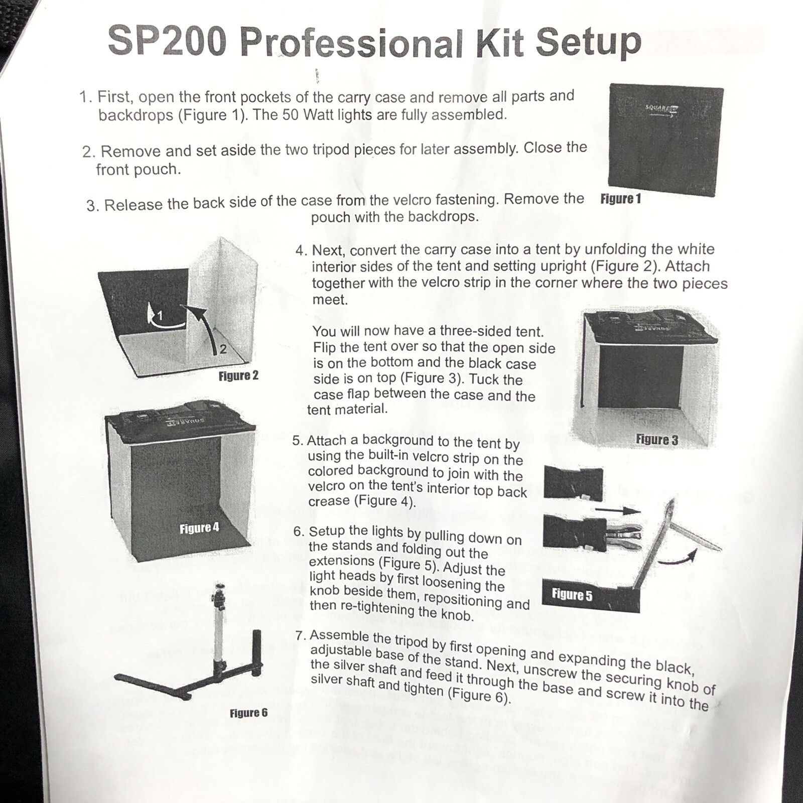 Square Perfect Professional Studio Photo Kit 3085 SP200 Lamps Box Photography