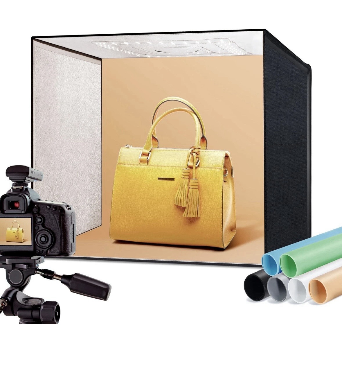 RALENO Photo Studio Light Box, 20×20”Photo Box, Light Box Photography 6 Colors