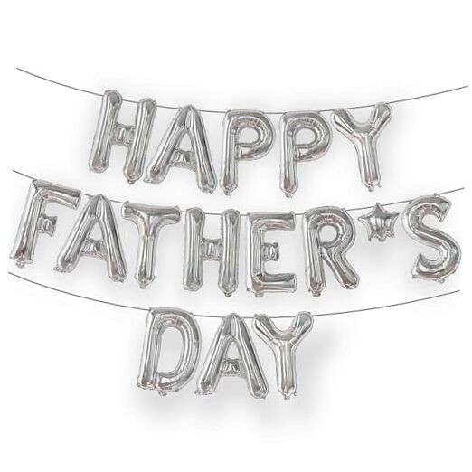, Happy Fathers Day Balloon – 16-Inch | Happy fathers day banner for Silver