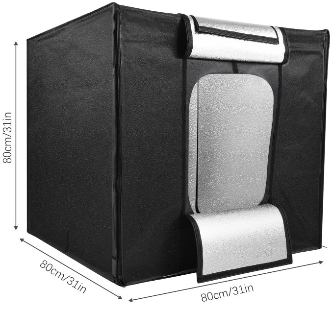 Portable Photo Studio 80cm*80cm, Shooting Tent Photography Light, 3 background