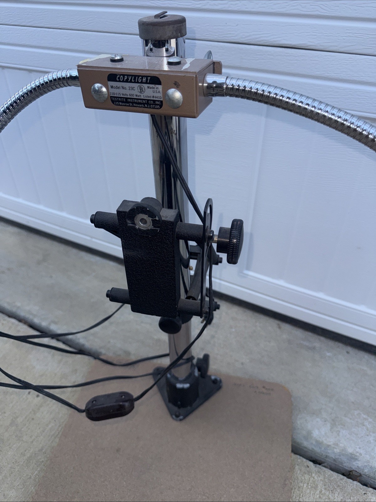 TESTRITE CS-2 COPYSTAND Model 23c COPYLIGHT – Photo Lighting Enlargement Stand