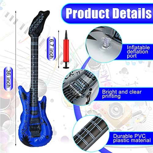 Pcs Inflatable Guitars for Parties Bulk Blow Rock Star Guitar Set Rock and 24