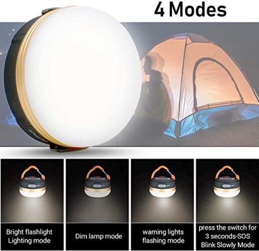 LED Camping Lantern, Rechargeable Portable Tent Light, 300LM,3 Light 2