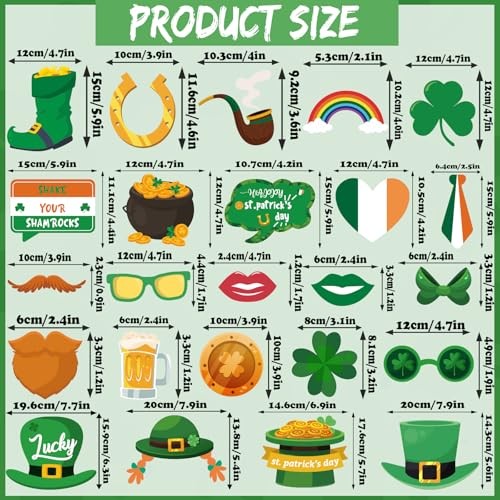 St Patricks Day Photo Booth Props, Pack of 24 Pcs St Patricks Day Photo Props,