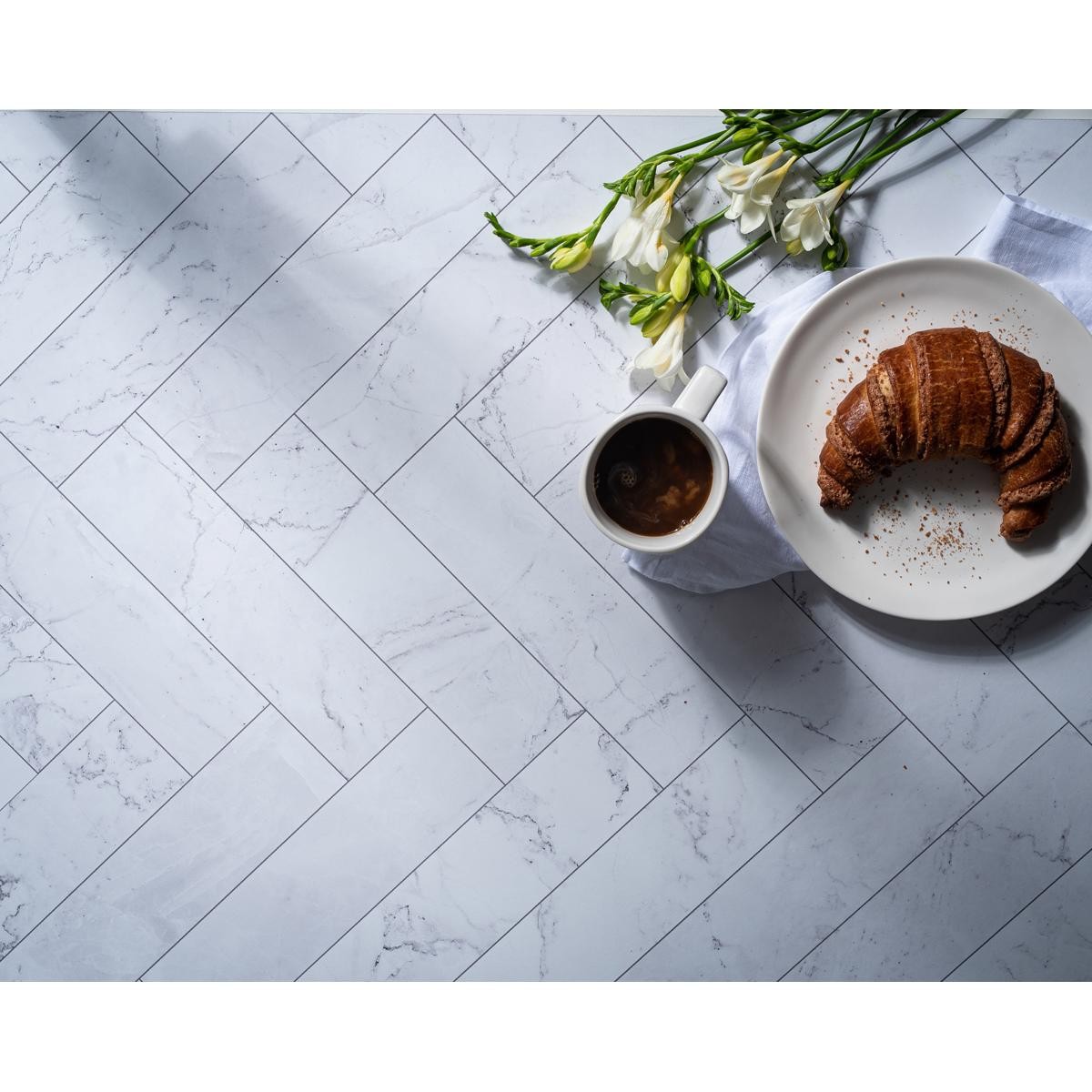 V-FLAT WORLD Duo Board – 30×40″ Surface Board, Zigzag Marble White/Black #00815L