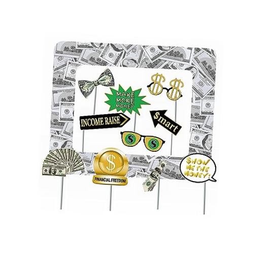 Money Party Inflatable Photo Booth Selfie Frame & Photo Props Set Giant Bill