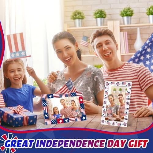 AmazingSpark 50 Pack Patriotic Picture Frames 4×6, Independence Day Photo