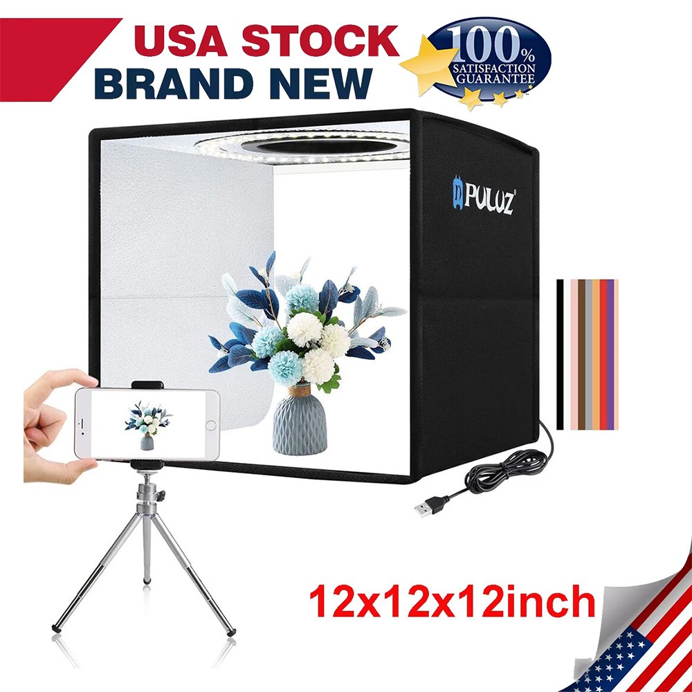 12in LED Photo Studio Light Box Portable Folding Photography Shooting Tent Kit