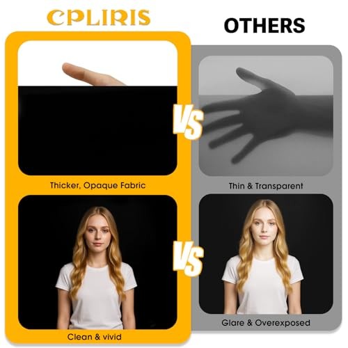 Backdrop for Photography, Dual-Size Dual-Pocket Design Photo 10x20ft Black
