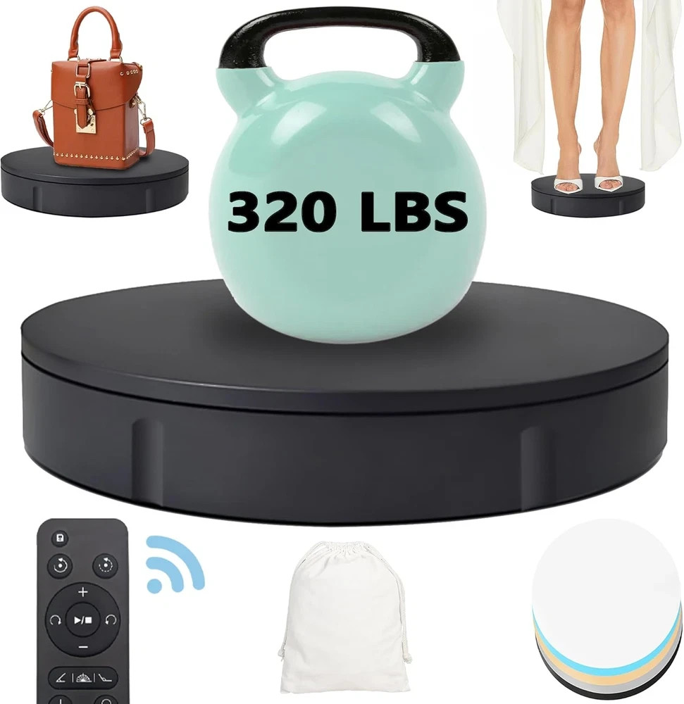 Heavy Duty 360° Rotating Turntable for Photography – 12″ & 320lbs Capacity