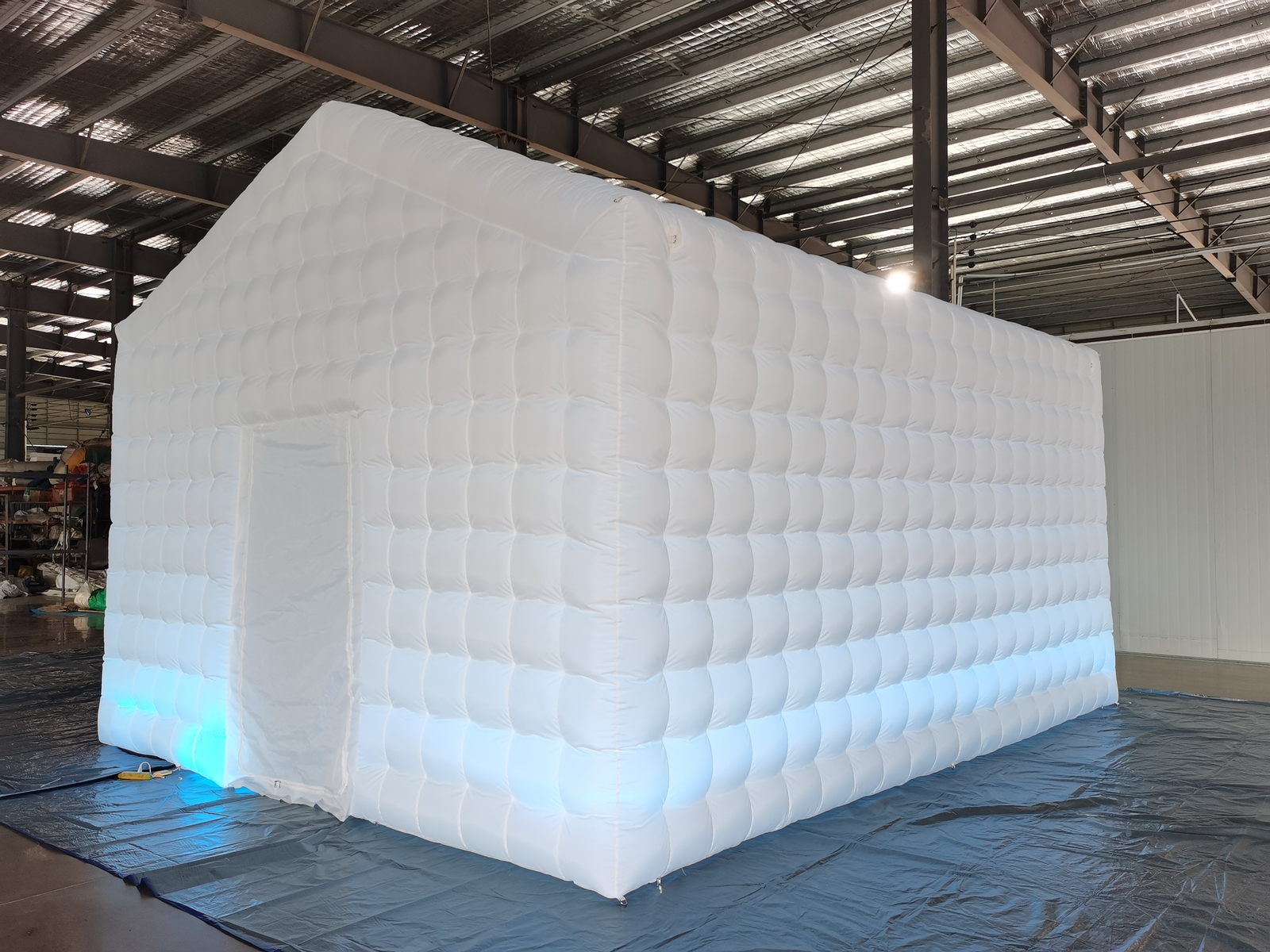 20FT White Inflatable Night Club With LED Strip Cube Tent For Event Party