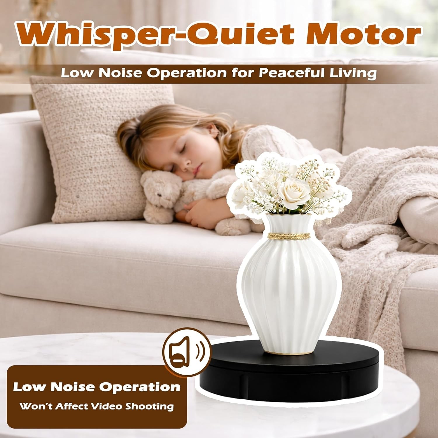 Heavy-Duty 12-Inch Rotating Turntable with Remote – Silent Operation & Versatile