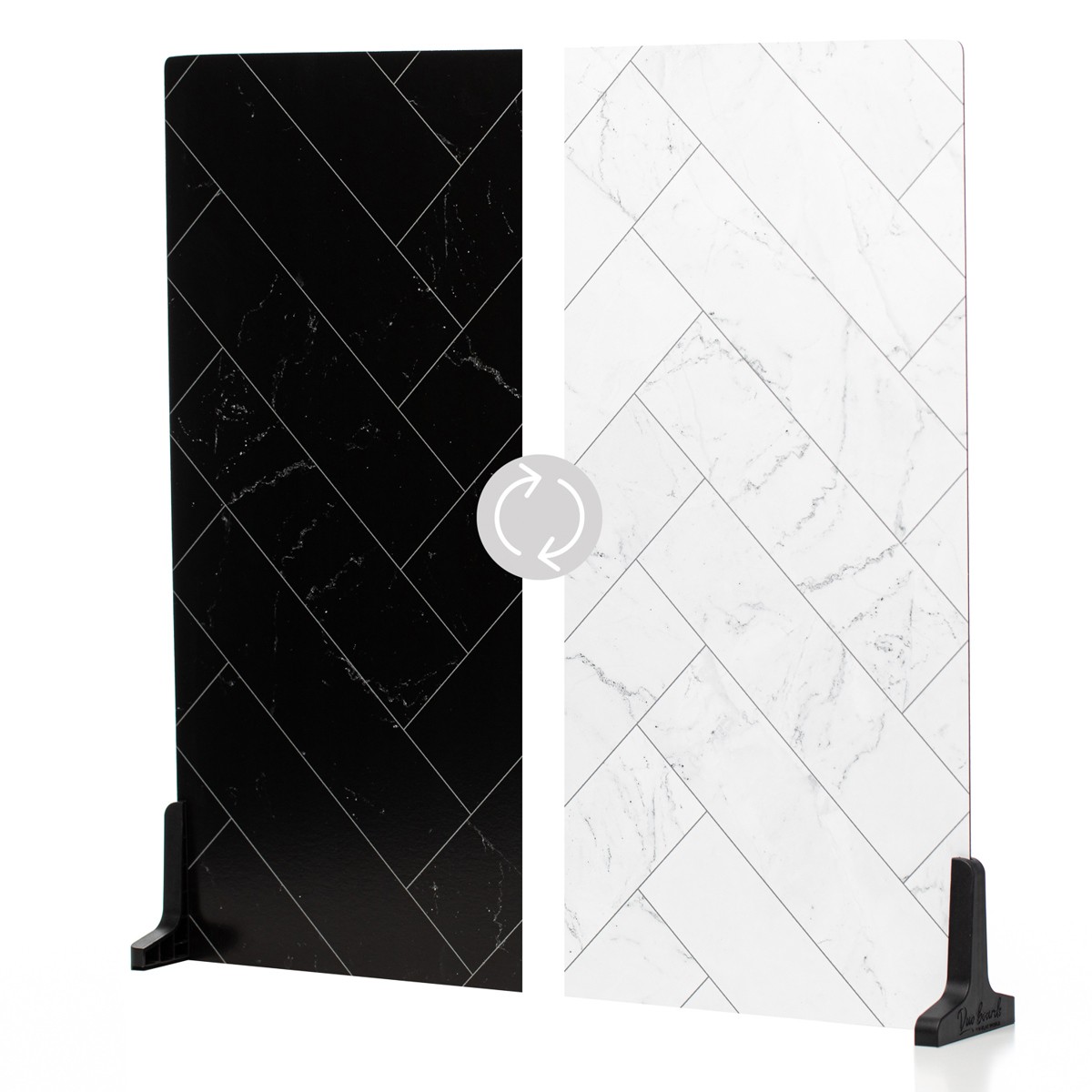 V-FLAT WORLD Duo Board – 24×24″ Double Sided Surface Board, Zigzag Marble White/